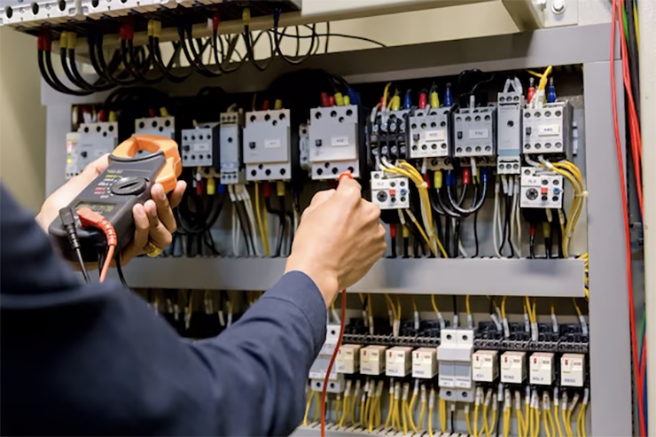 electrician engineer work tester measuring voltage current power electric line electical cabinet control_34936 2020 copy